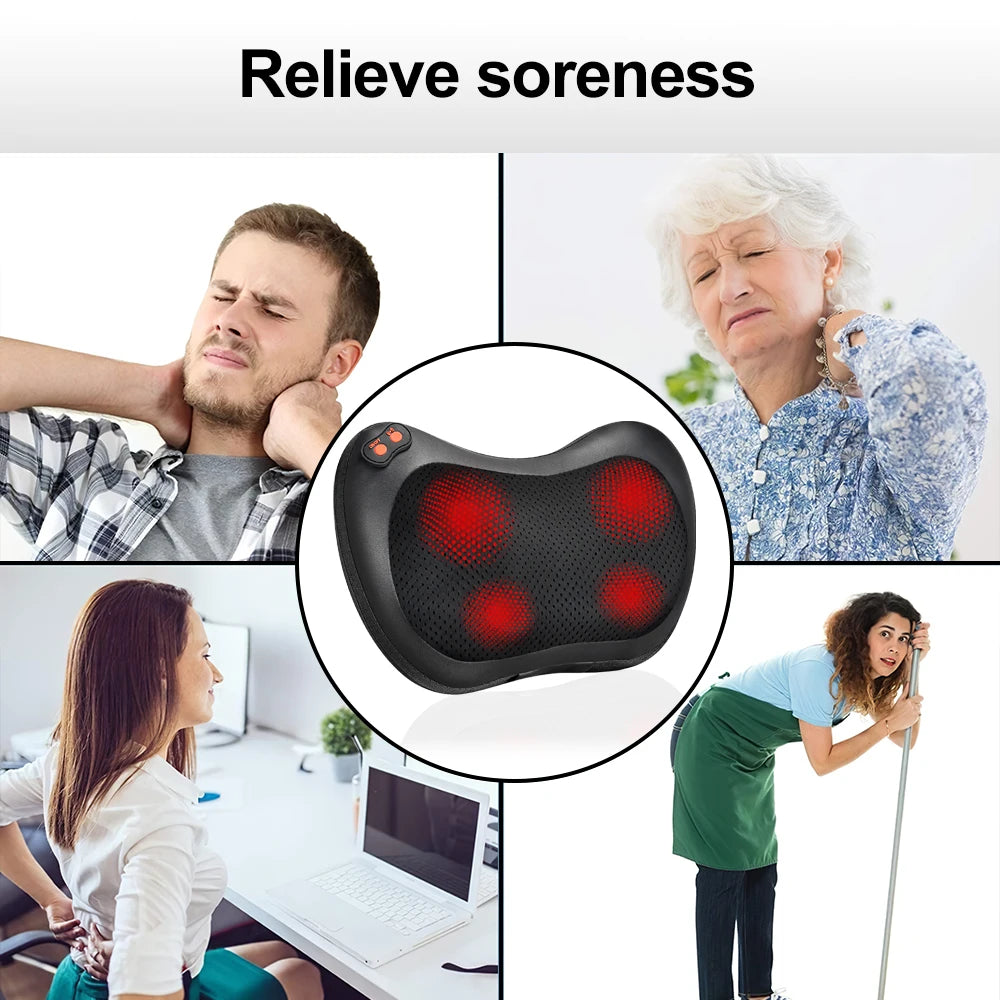 Shiatsu Neck Massager Pillow – Heated Deep Relaxation & Comfort