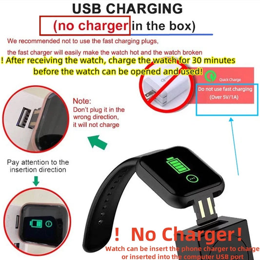 Smart Fitness Watch with Bluetooth Call & Health Tracking