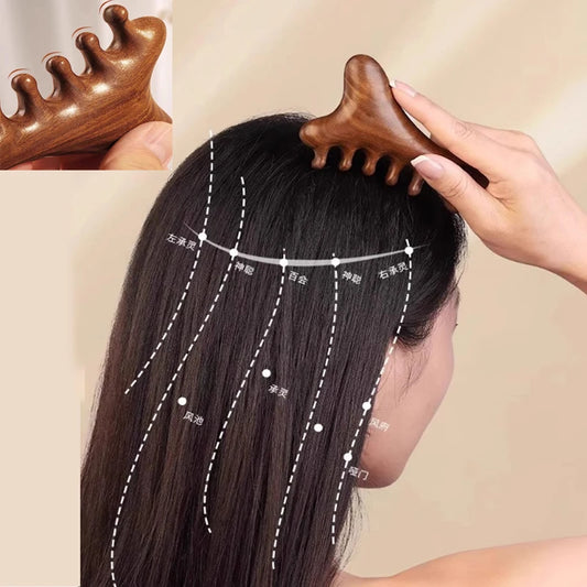 4-in-1 Wooden Head & Body Massage Comb Tool