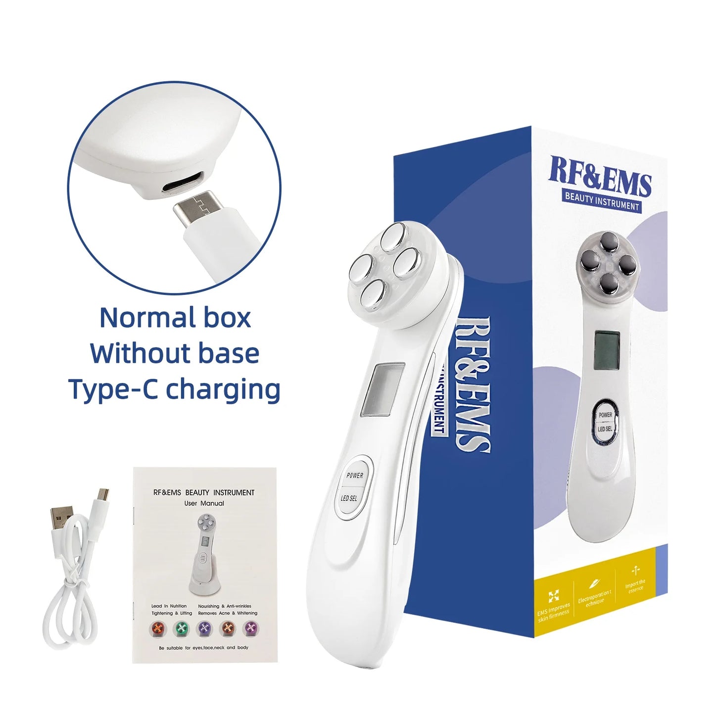 EMS Facial Beauty Device with LED Light