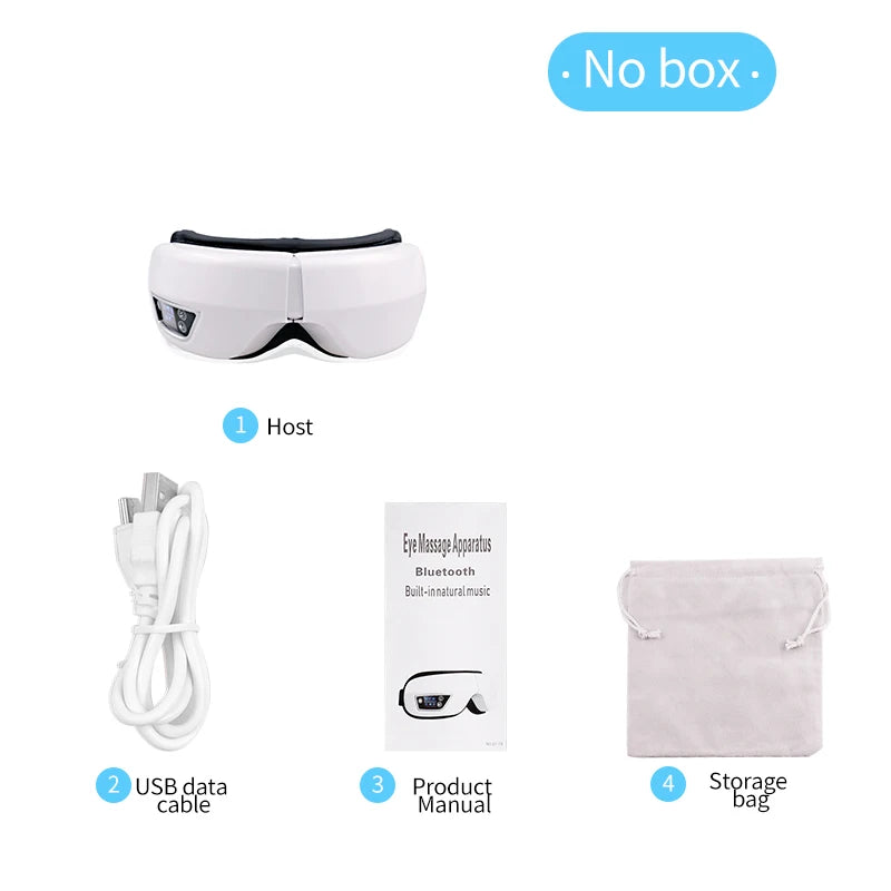 Electric Eye Massager Heat Vibration Bluetooth Device
