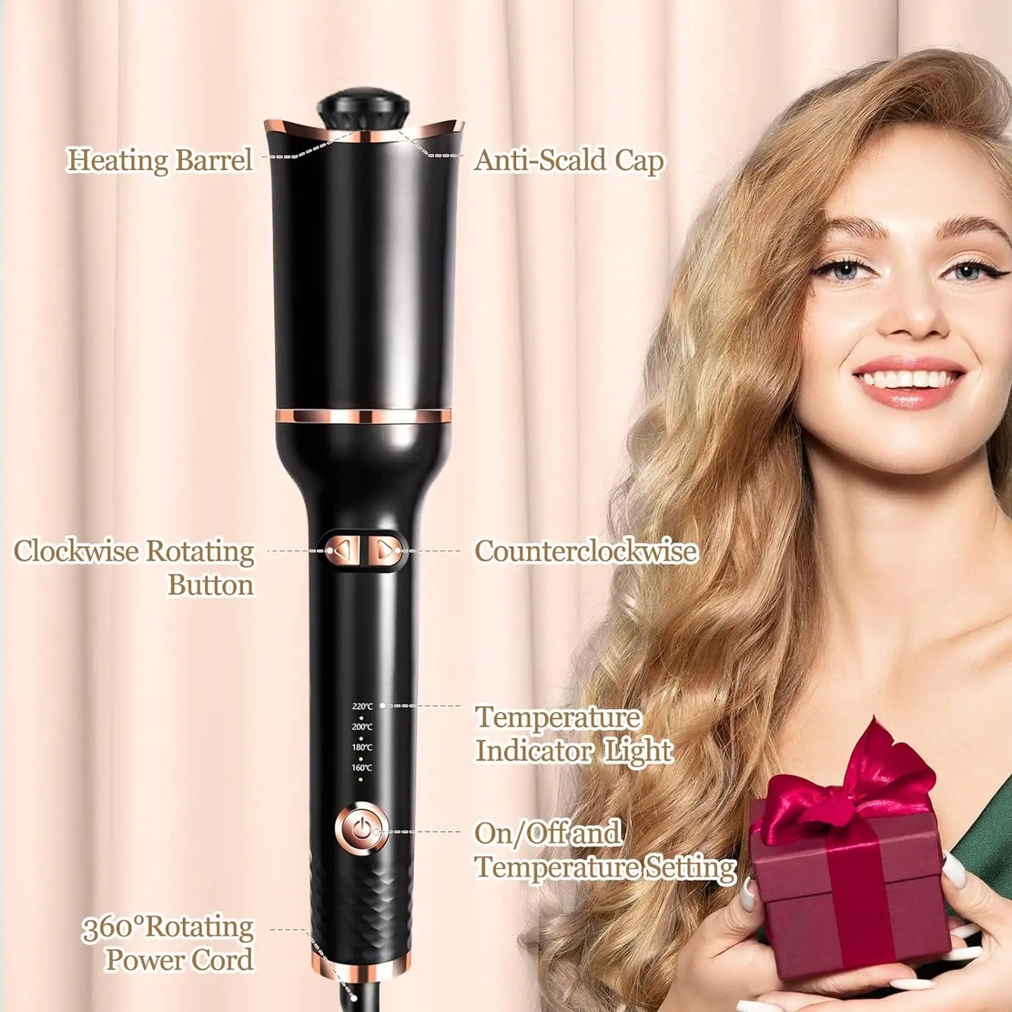 Automatic Ceramic Hair Curler – Cordless Styling Wand