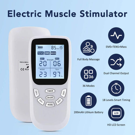 36 Mode TENS EMS Electric Massager with Pads Portable  Shop Online at TagsLinks UK 