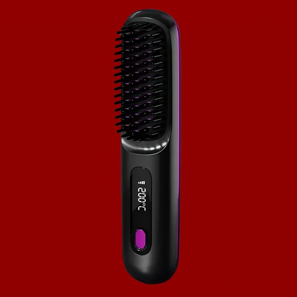 Electric Hair Straightening Brush USB Rechargeable