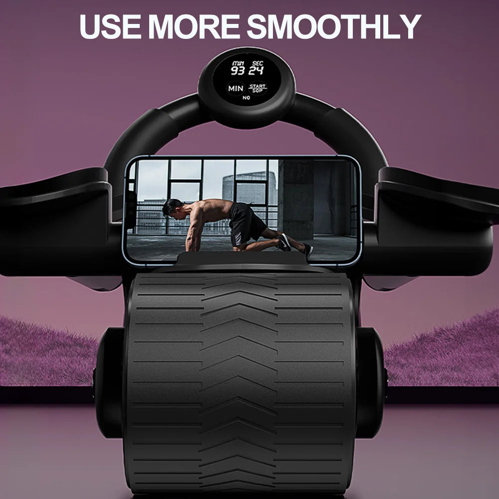 2-Wheel Ab Roller with Elbow Support & Counter for Core Training