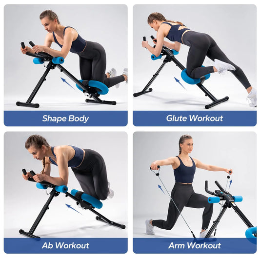 Adjustable Ab Trainer Machine – Foldable Core Workout Equipment