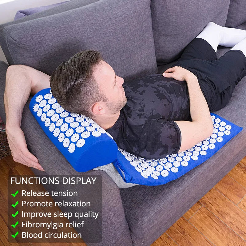 Acupressure Massage Mat & Pillow Set for Relaxation & Recovery