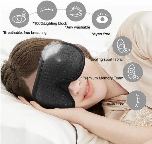 3D Sleep Eye Mask Blackout – Deep Sleep & Travel Comfort