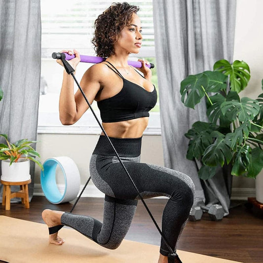 Pilates Bar Kit with Resistance Bands Home Fitness Trainer  Shop Online at TagsLinks UK 