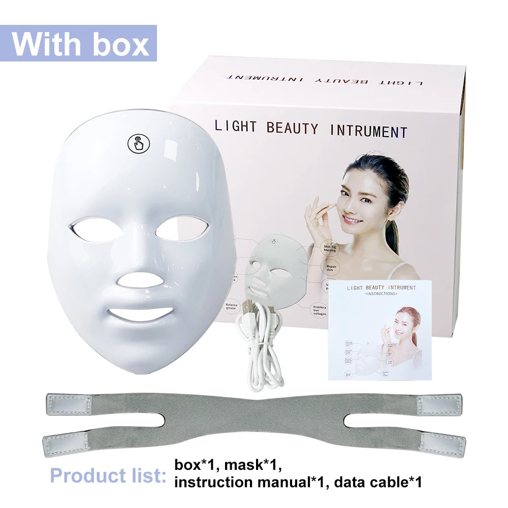7-Colour LED Facial Mask – Skin Rejuvenation & Firming Device