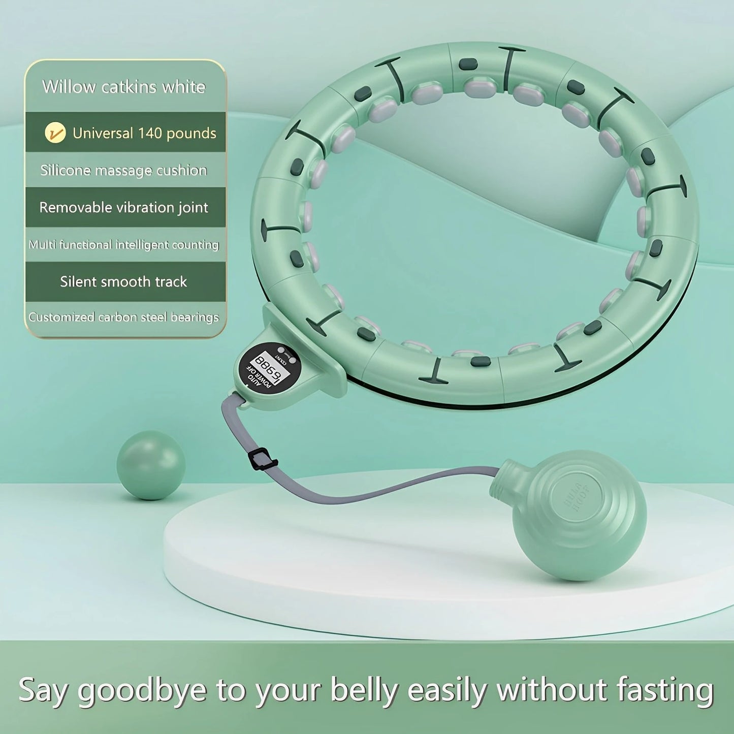Smart Weighted Fitness Hoop with Counter & Gravity Ball