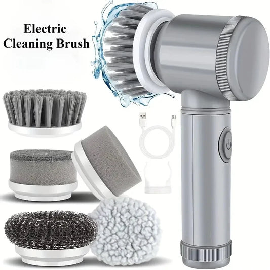 Electric Spin Scrubber Cordless Brush with 5 Heads