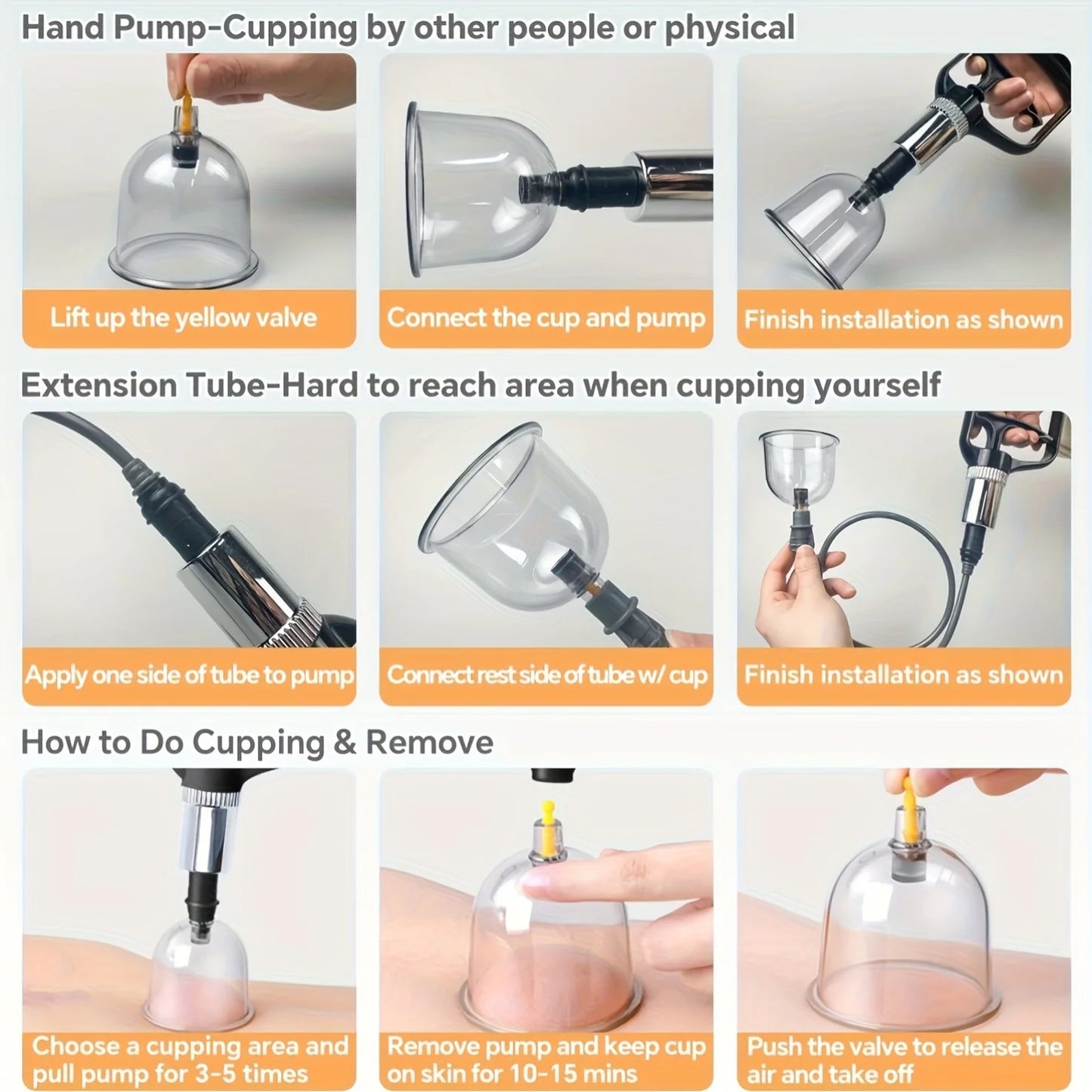 Vacuum Cup Set with Hand Pump