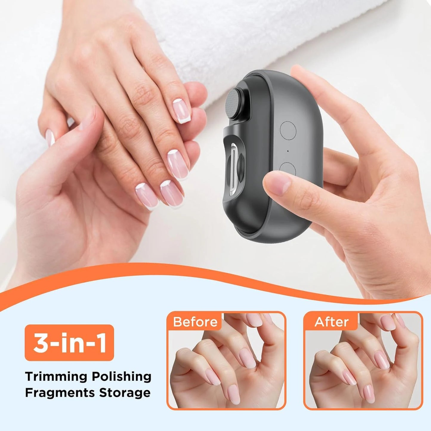 Electric Nail Clipper & Trimmer with Light