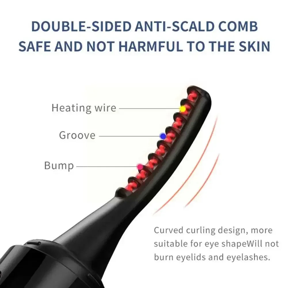 Electric Heated Eyelash Curler USB Rechargeable 4 Heat Modes