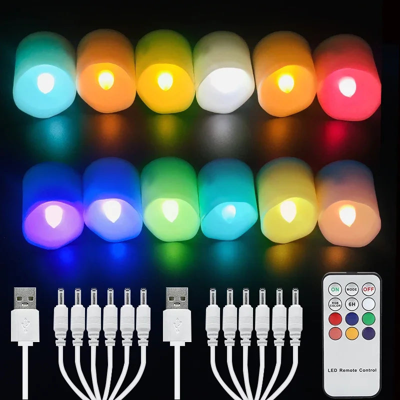 Rechargeable LED Flameless Candles with Remote & Timer