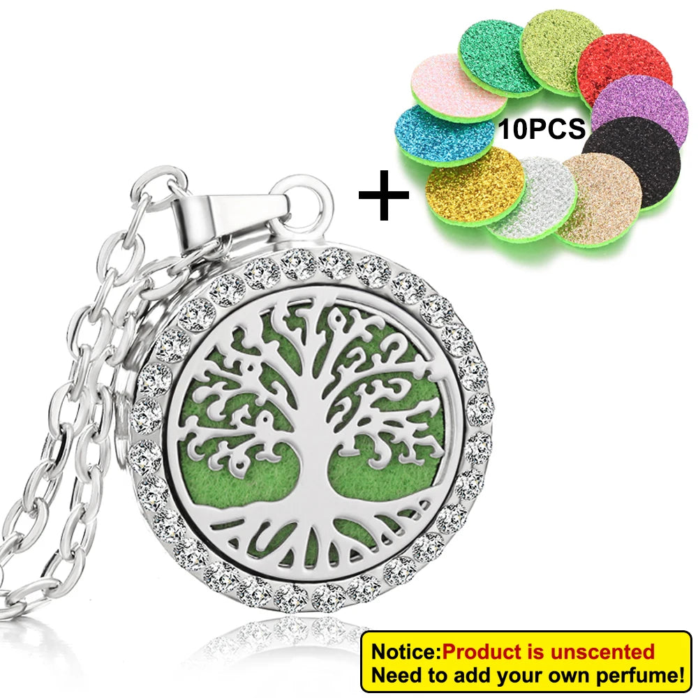 Rhinestone Diffuser Locket Necklace – Essential Oil Aromatherapy Jewellery