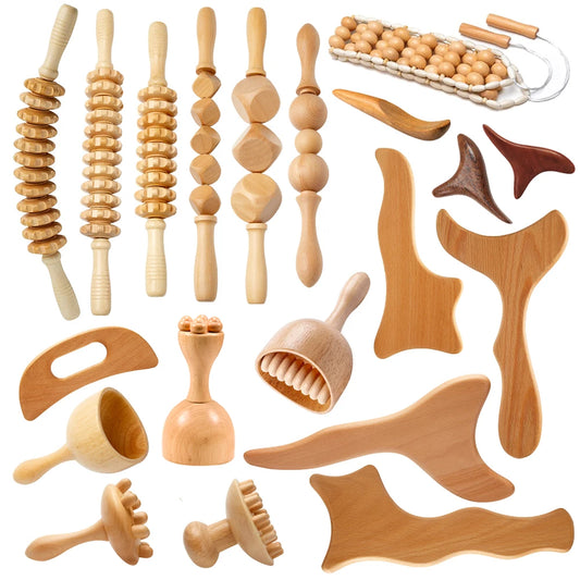 Wood Therapy Massage Roller for Body Shaping & Relaxation