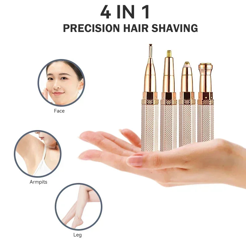 4-in-1 Electric Facial Hair Remover for Sensitive Skin
