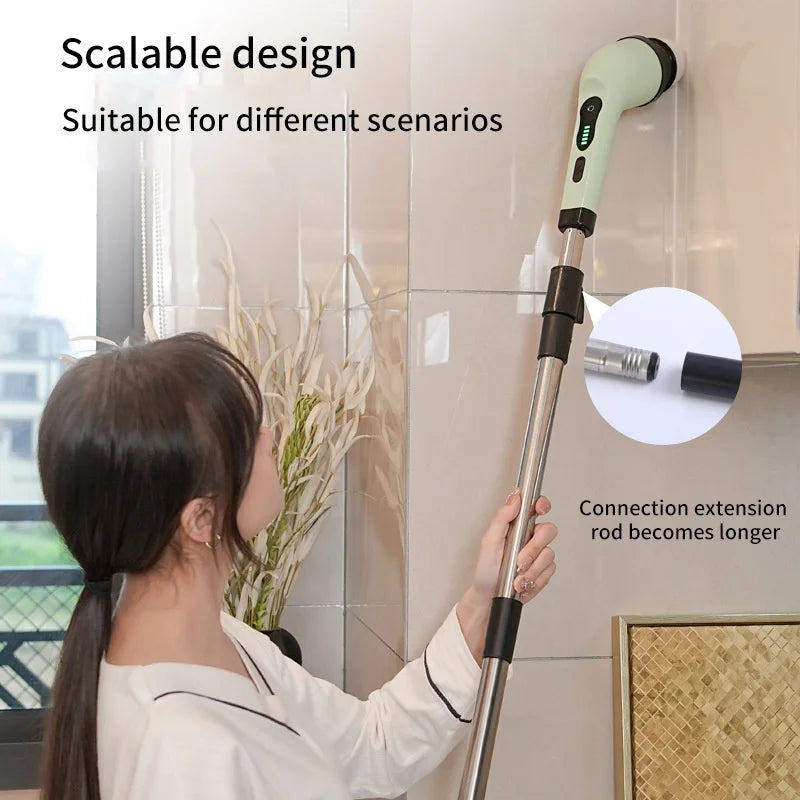 9-in-1 Electric Spin Cleaning Brush Home Scrubber Tool
