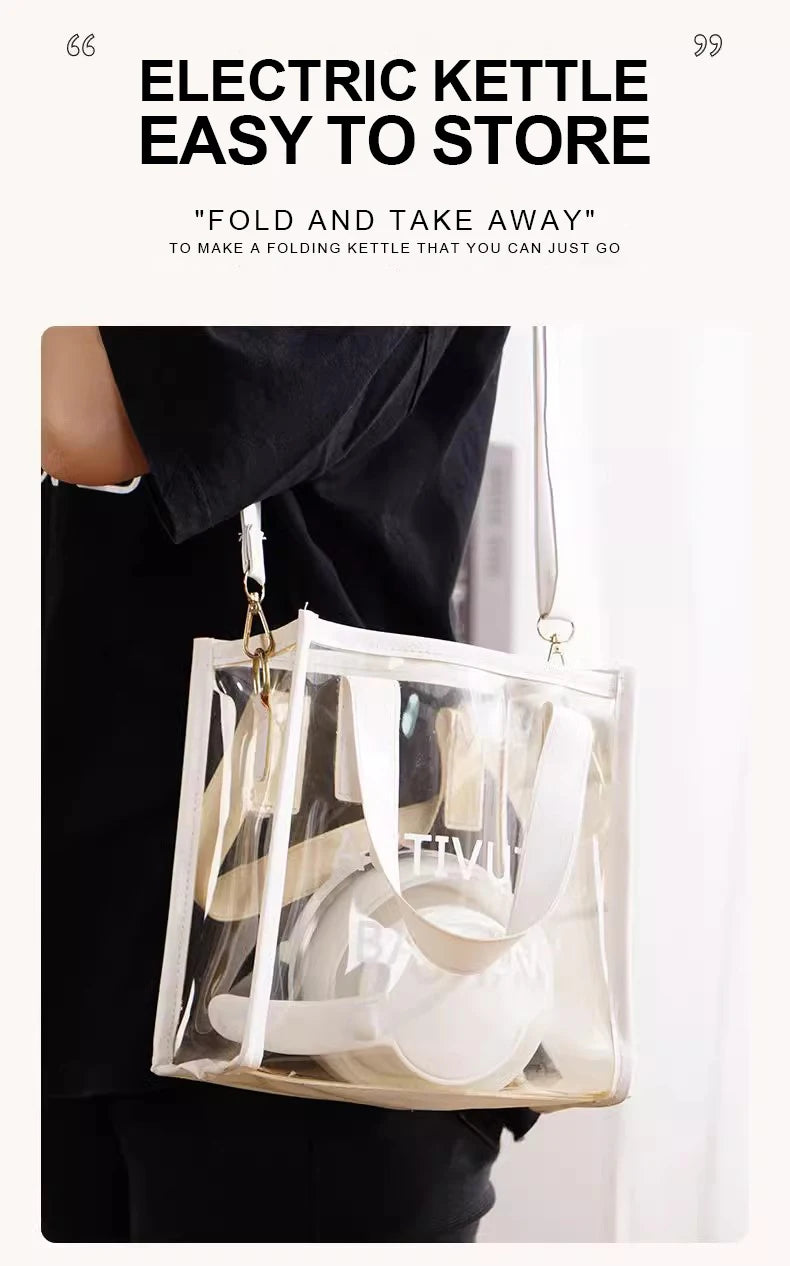 Mini Folding Travel Kettle 0.6L – Portable 600W Electric Heater