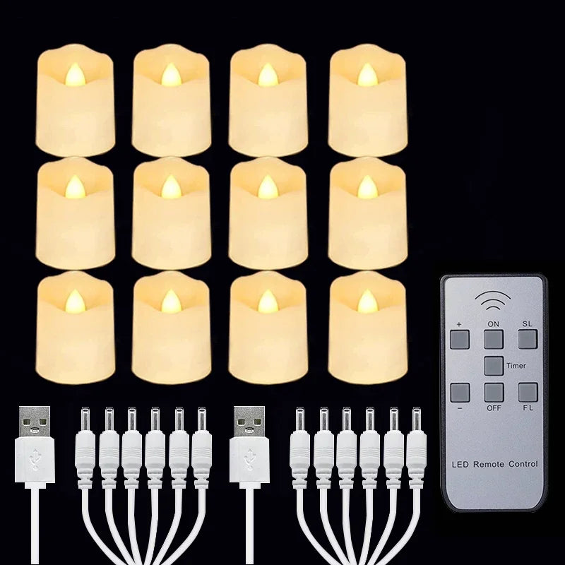 Rechargeable LED Flameless Candles with Remote & Timer