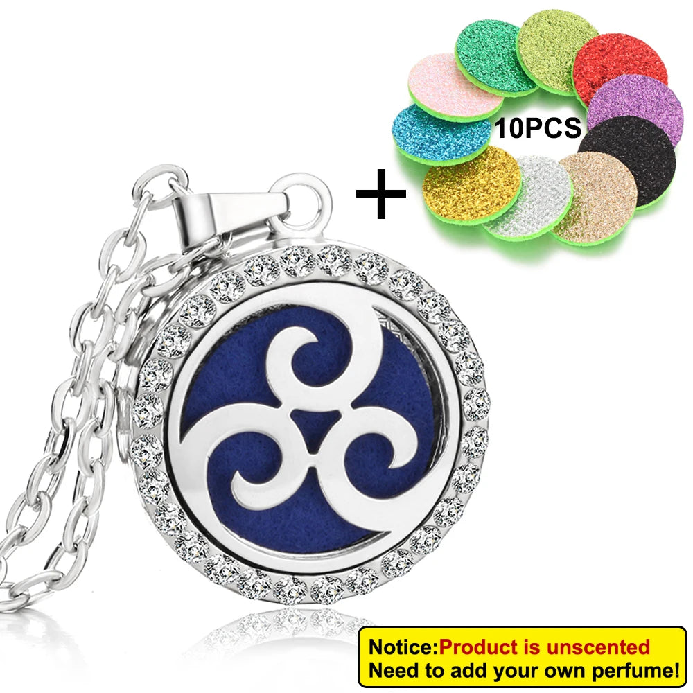 Rhinestone Diffuser Locket Necklace – Essential Oil Aromatherapy Jewellery