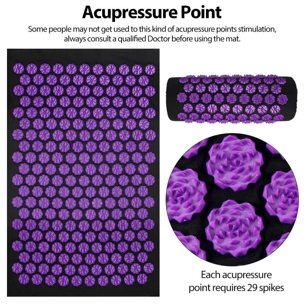 Acupressure Style Yoga Mat with Cushion Spike Design