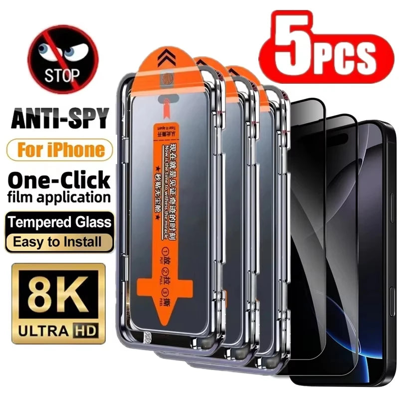 5-Pack Privacy Tempered Glass for iPhone
