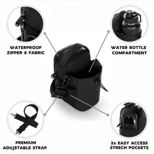 Magnetic Fitness Water Bottle Bag Large Capacity