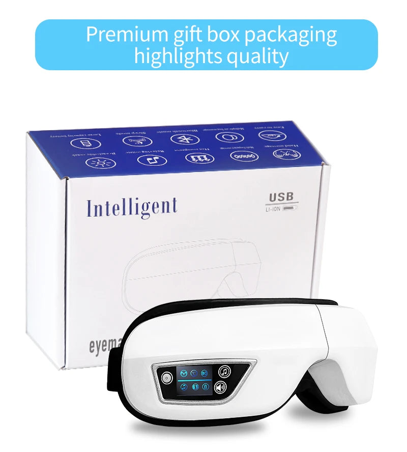 Electric Eye Massager Heat Vibration Bluetooth Device