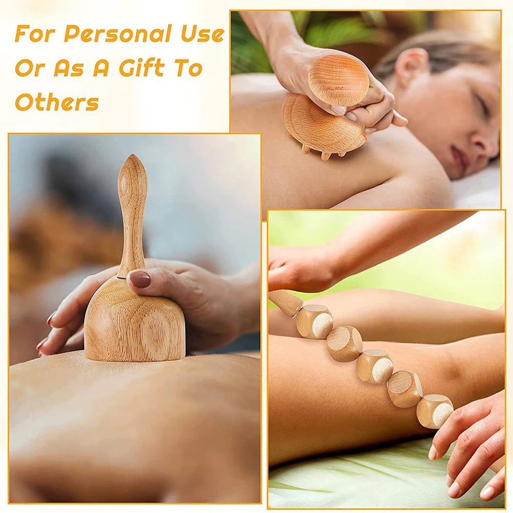 Wood Massage Tool for Body Relaxation & Muscle Recovery