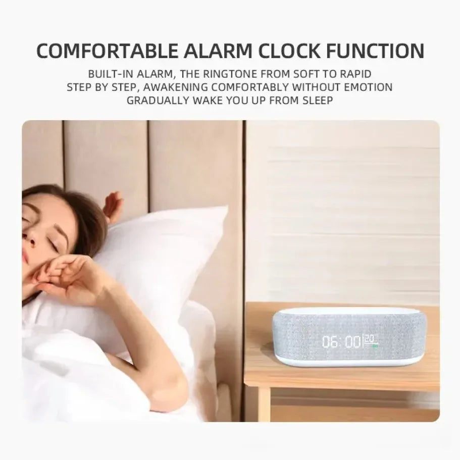 Wireless Charging Alarm Clock Night Light Desk Station