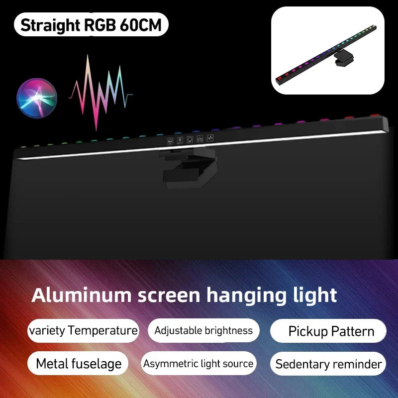LED Monitor Light Bar with Stepless Dimming & RGB Backlight