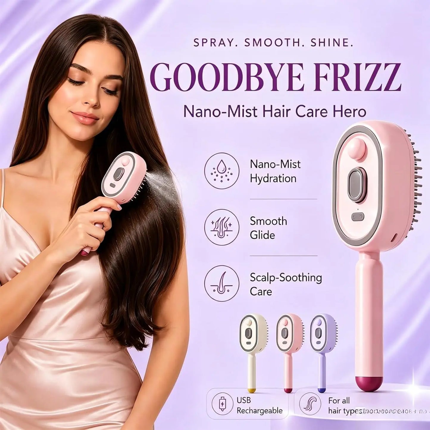 Electric Steam Hair Smoothing Brush