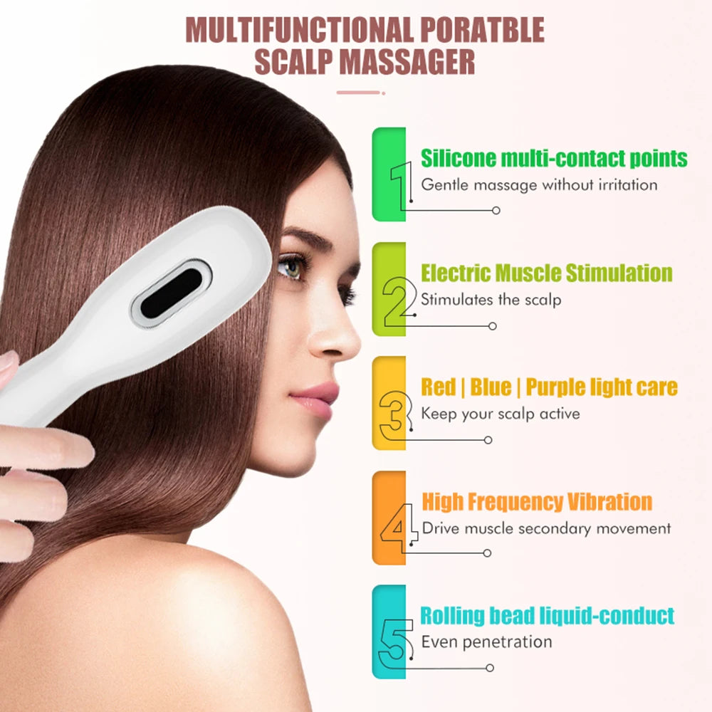 Electric Care Comb LED Modes & Oil Applicator Tool