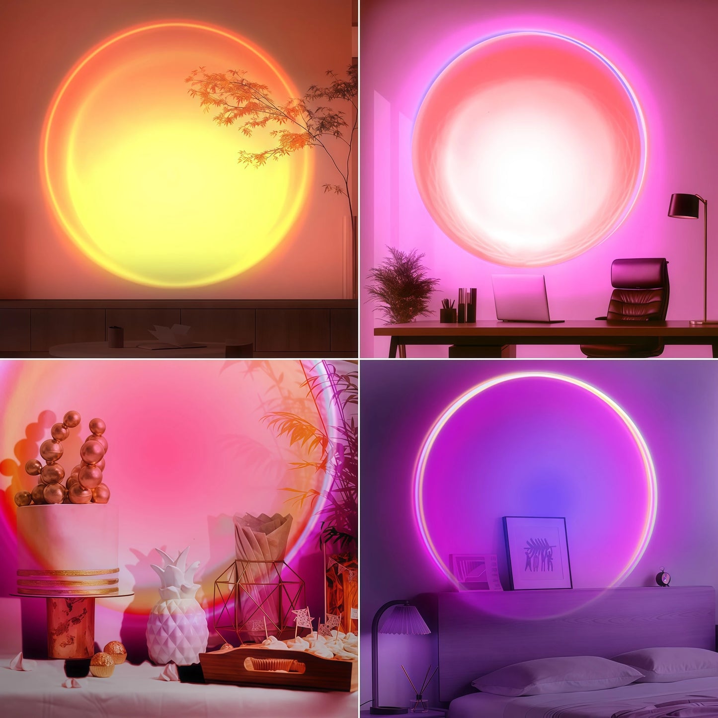 16-Colour Sunset Lamp Projector – LED Room Light for Photos & Decor