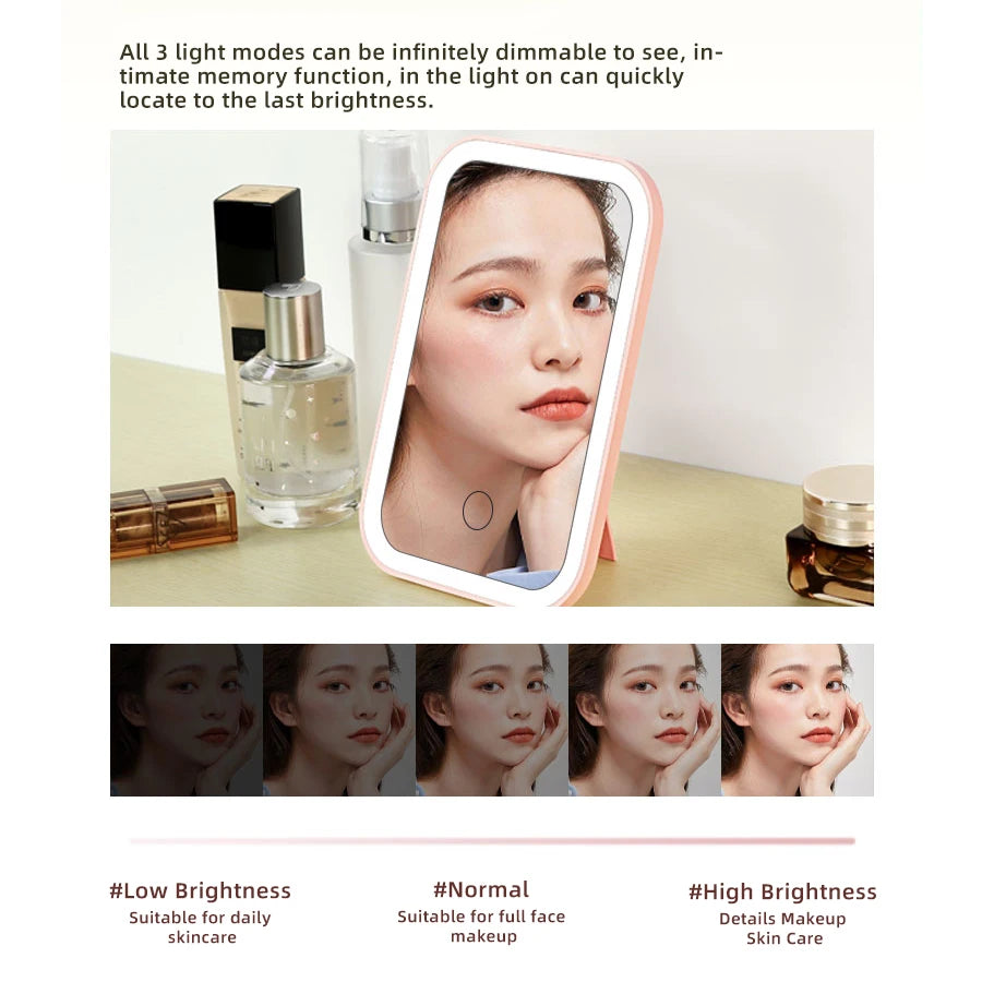 LED Touch Makeup Mirror with 3 Light Modes