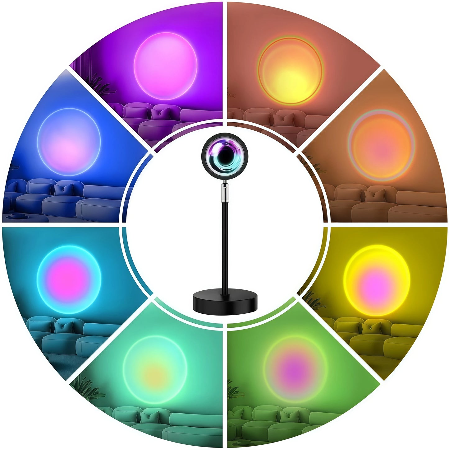 16-Colour Sunset Lamp Projector – LED Room Light for Photos & Decor