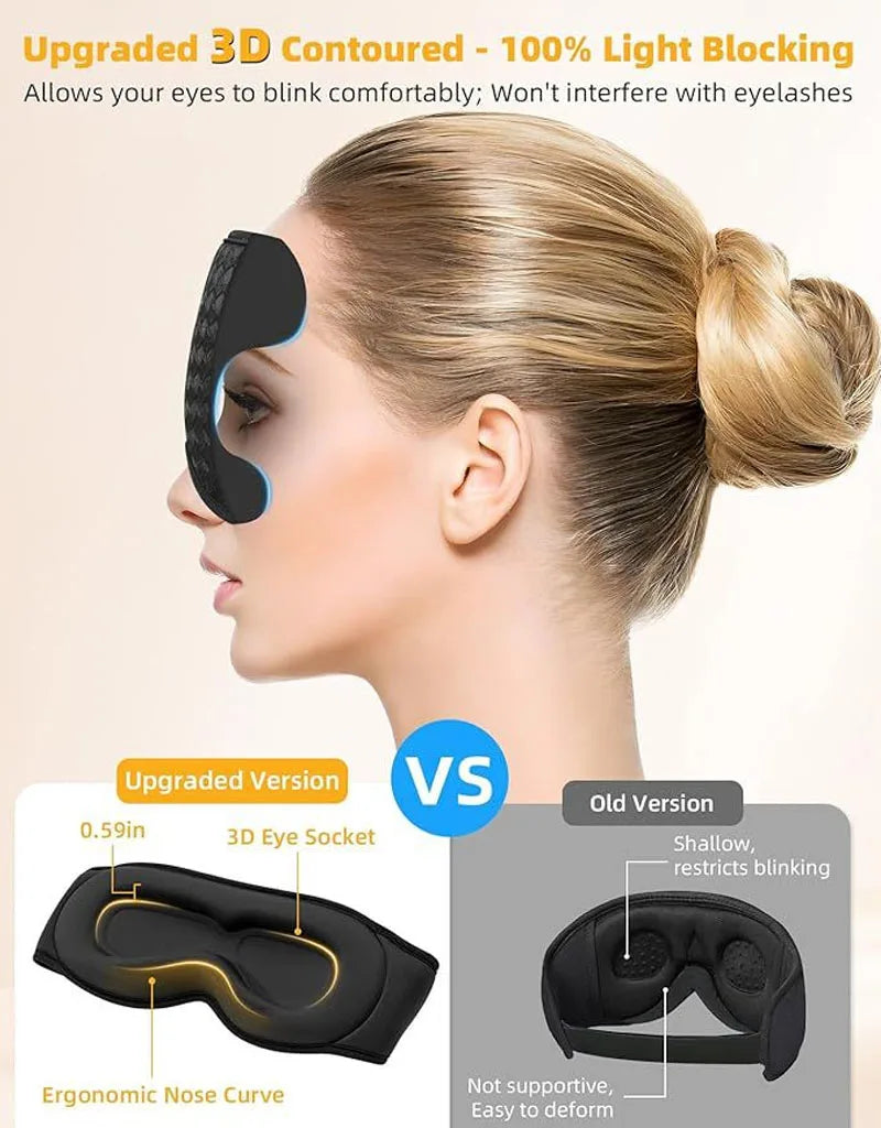Bluetooth 3D Sleep Eye Mask with Wireless Headphones