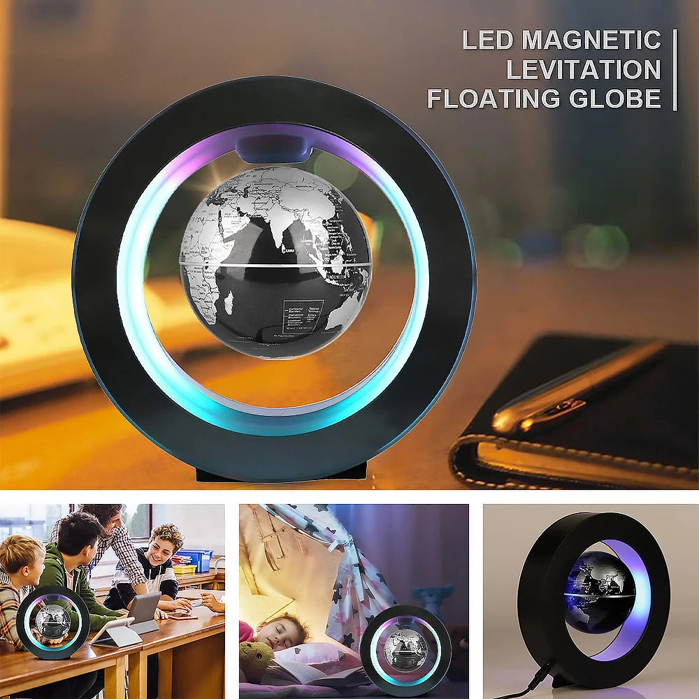 Floating Levitation Globe LED Lamp – Rotating Magnetic World Map