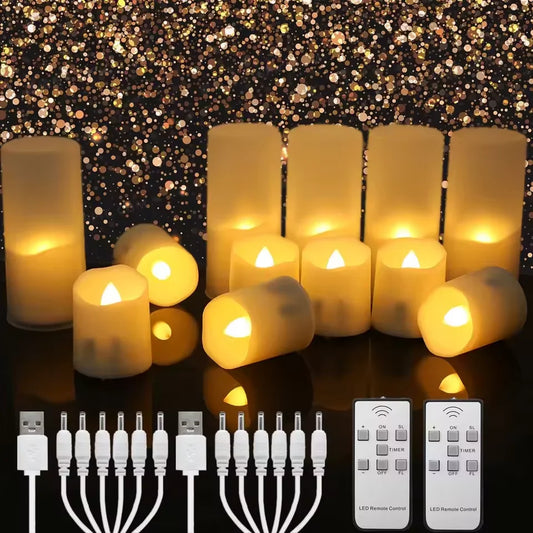 Rechargeable LED Flameless Candles with Remote & Timer