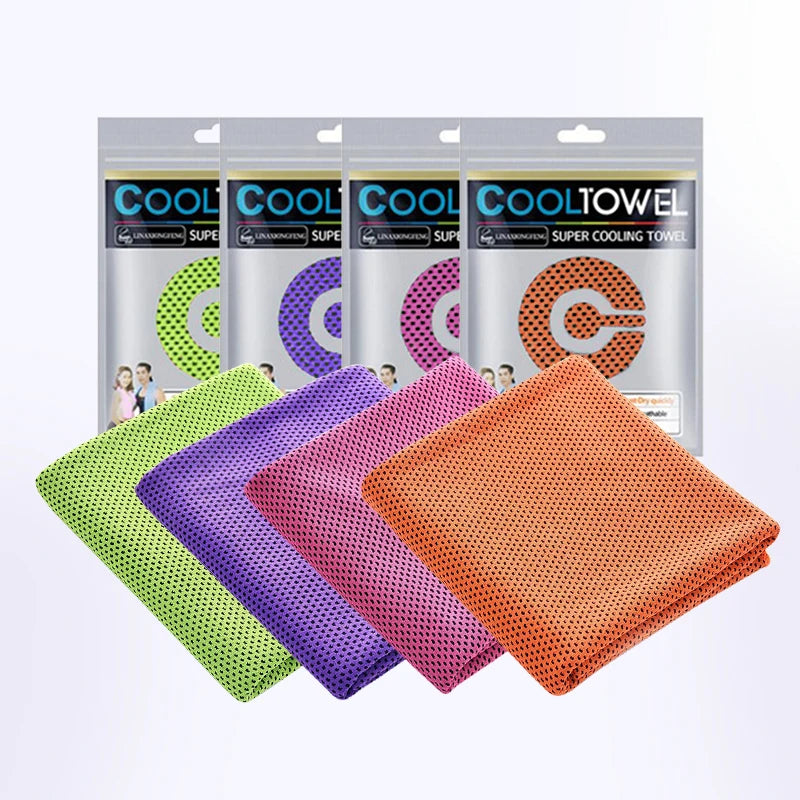 4pcs Cooling Sports Towels Soft Outdoor Fitness Set
