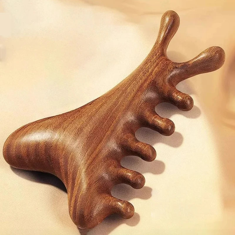 4-in-1 Wooden Head & Body Massage Comb Tool