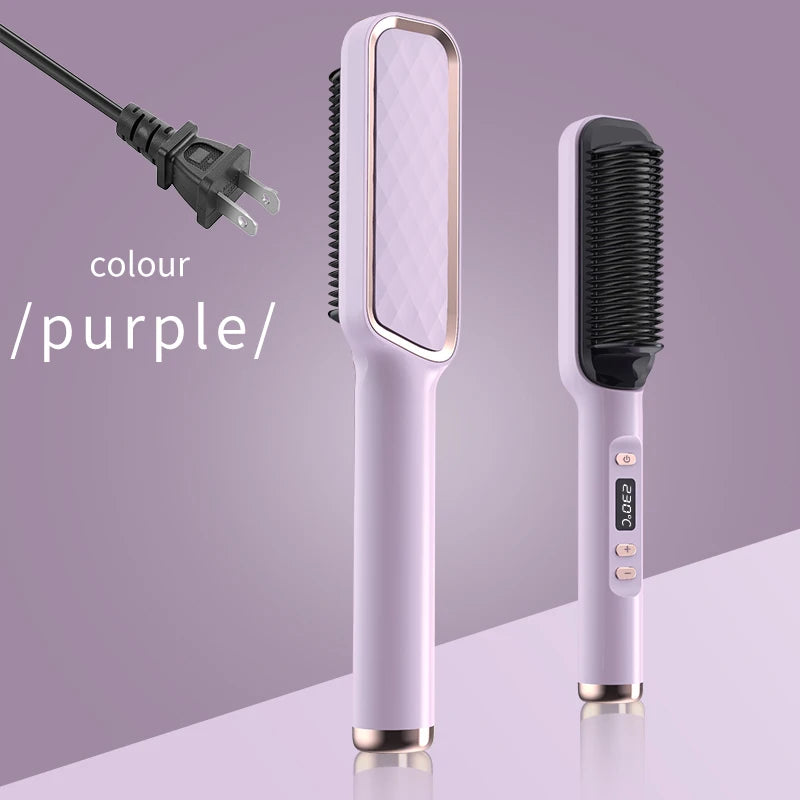 Electric Hot Comb Hair Straightening Brush Ionic Design