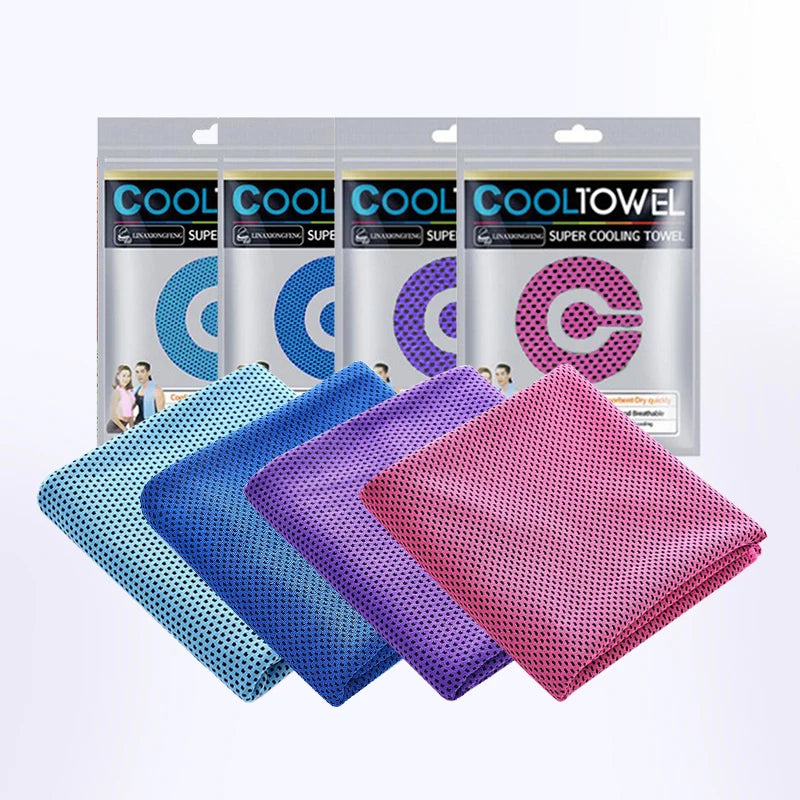 4pcs Cooling Sports Towels Soft Outdoor Fitness Set