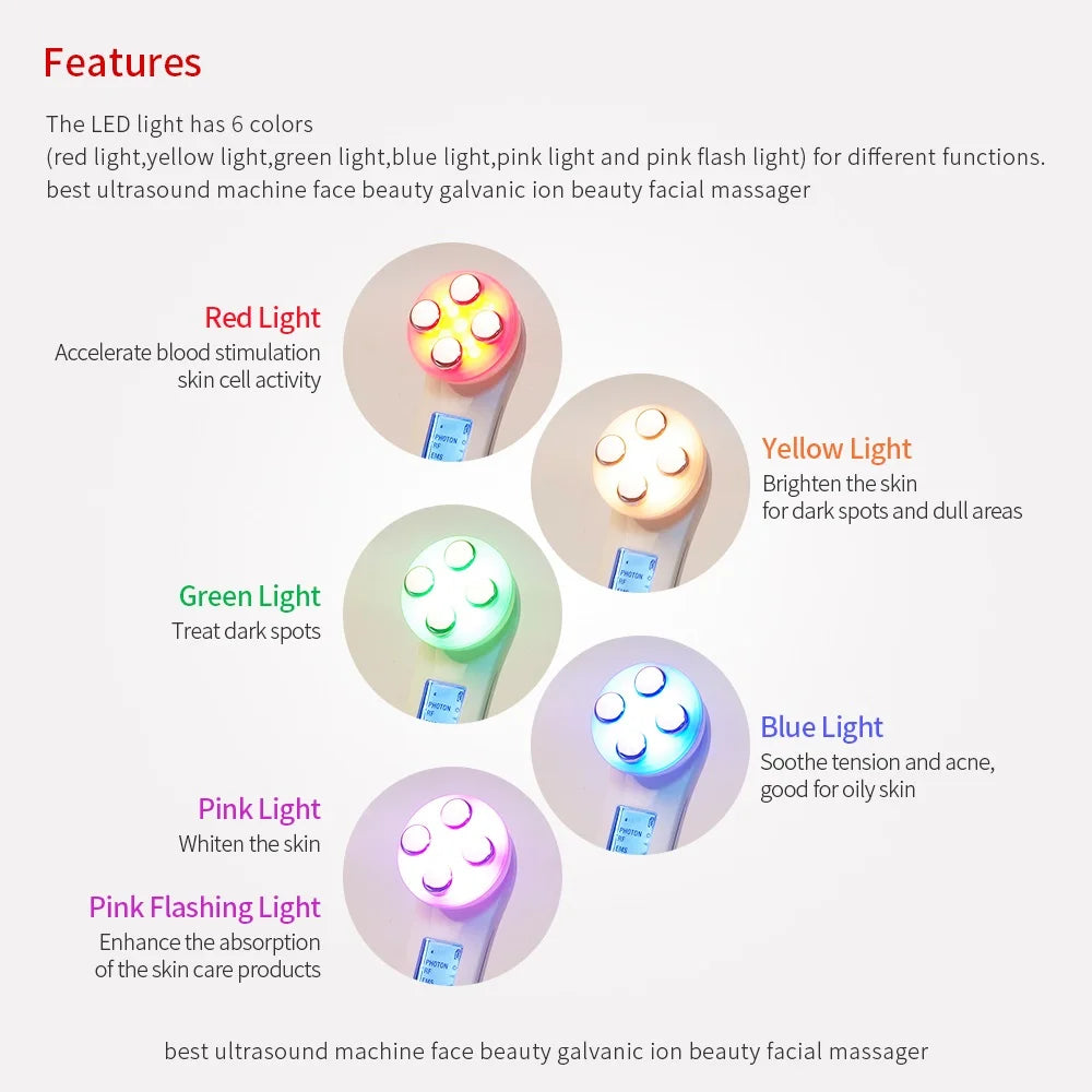 EMS Facial Beauty Device with LED Light
