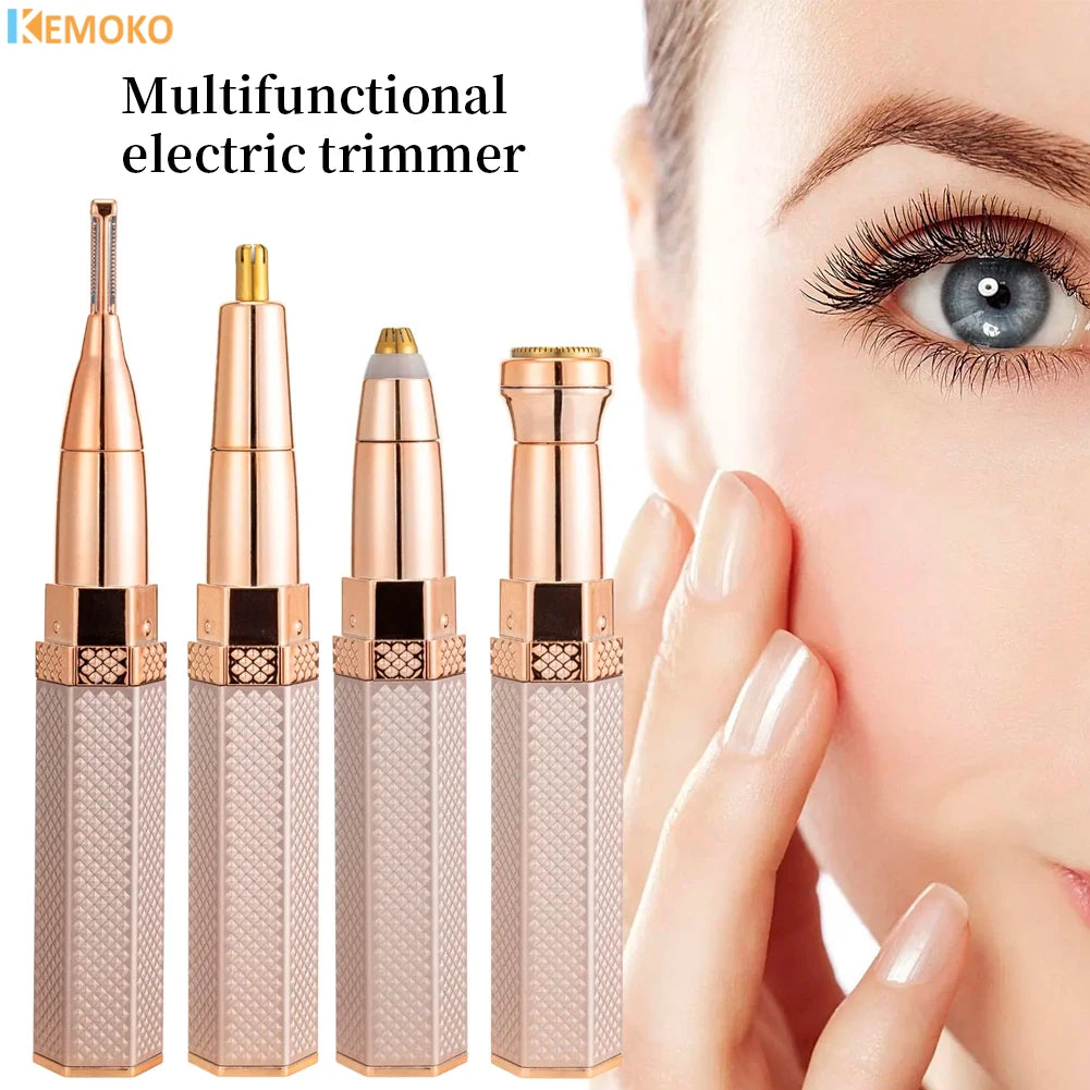 4-in-1 Electric Facial Hair Remover for Sensitive Skin