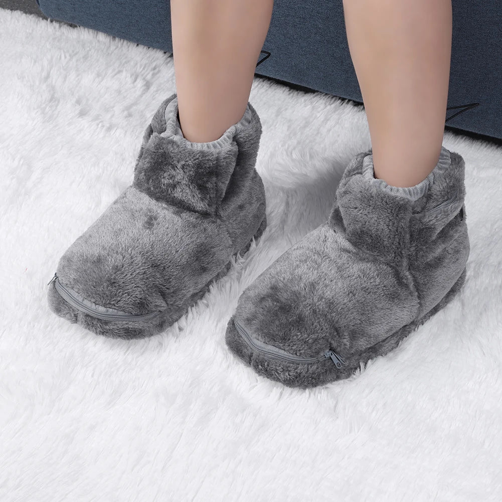 USB Heated Plush Indoor Slippers for Men & Women