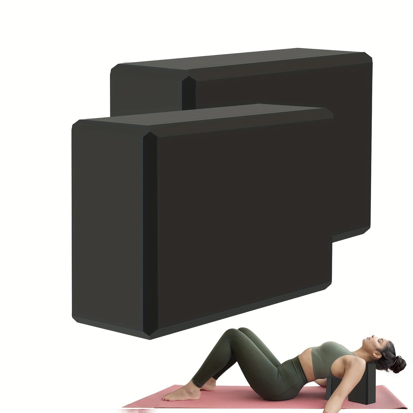 Set of 2 High-Density Yoga Blocks for Home & Gym Training